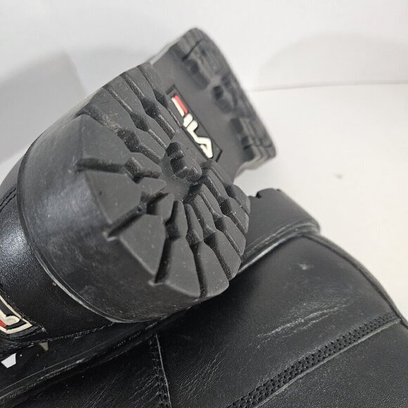 Fila Women's Disruptor Moto Biker Boots Black Leather Combat Style Size 9.5 - Picture 7 of 7